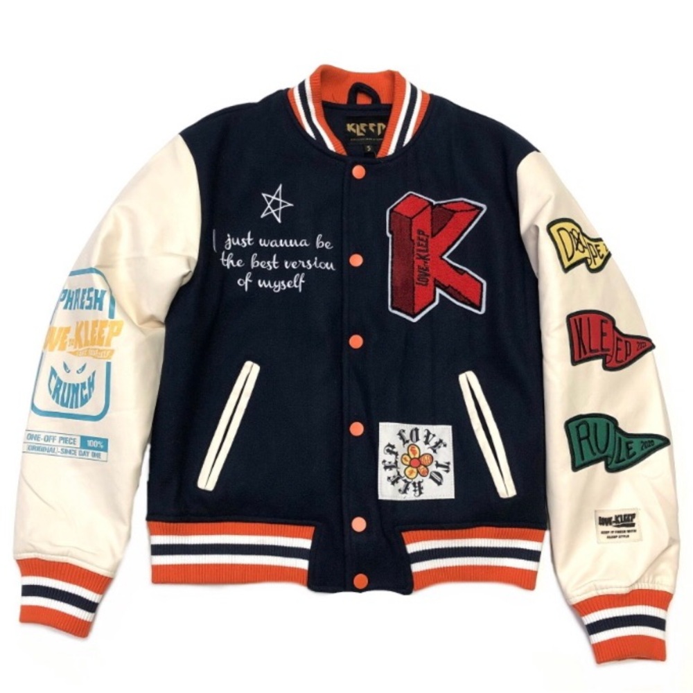 Love TO Kleep Varsity Jacket

Style# KJ-7850

Color: Doesa, Navy